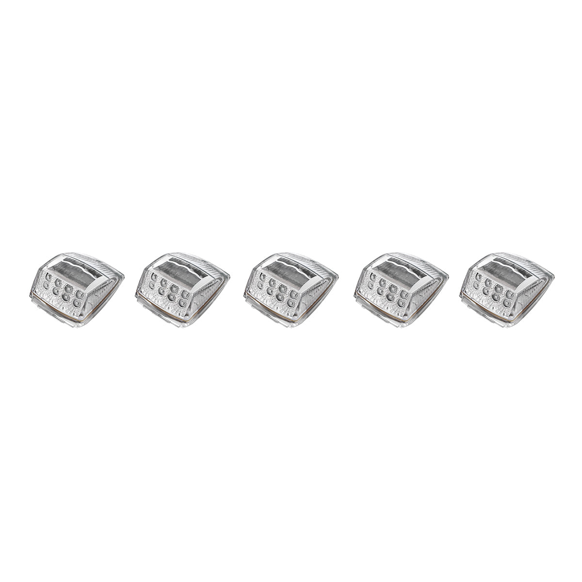17 LED Reflector Square Cab Light - Amber LED/Clear Lens (5-Pack)