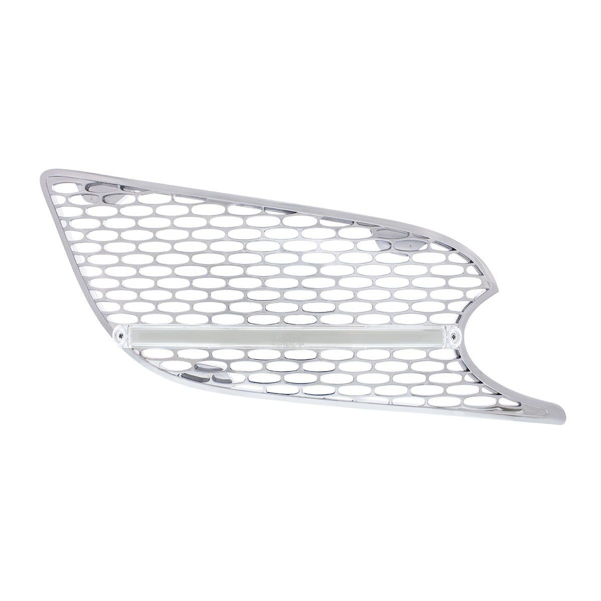 Chrome Air Intake Grille With LED GloLight For 2012-2021 Peterbilt 579 (Passenger) - Amber LED/Clear Lens