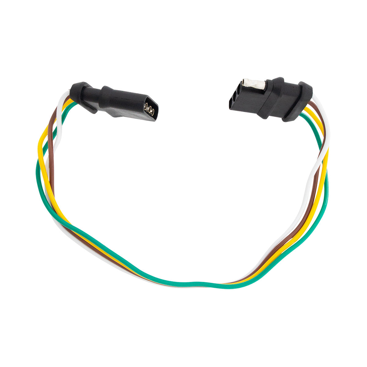 4-Way Flat Moisture Proof M/FM Trailer Connectors w/ Polarized Plugs, 1 Pc.