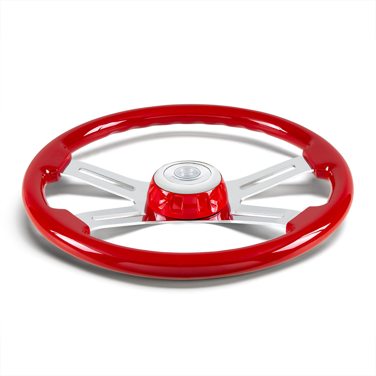 18" 4 Spoke Steering Wheel With Color Matching Horn Bezel - Indigo Red