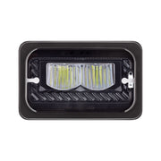 ULTRALIT - Heated 4" X 6" LED Headlight With Glass Lens & Aluminum Housing - High Beam - Black