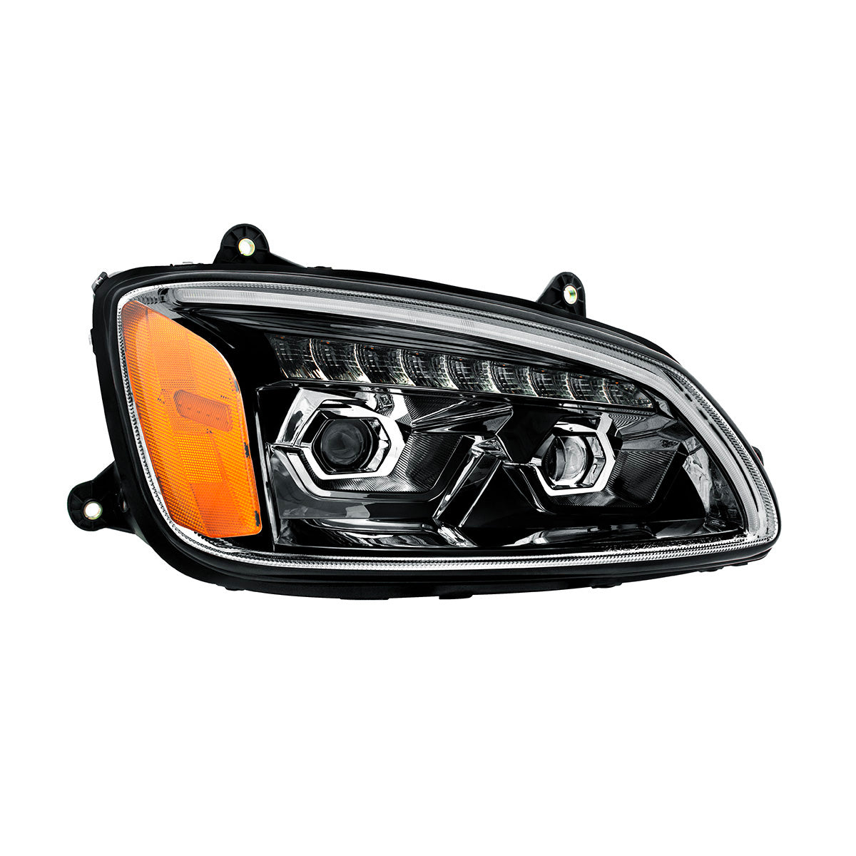 LED Blackout Projection Headlight With Sequential Turn Signal For 2008-2017 Kenworth T660-Passenger