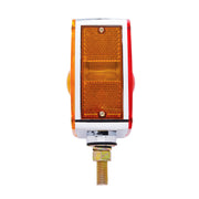 Square Double Face Turn Signal Light With Single Stud - Amber & Red Lens