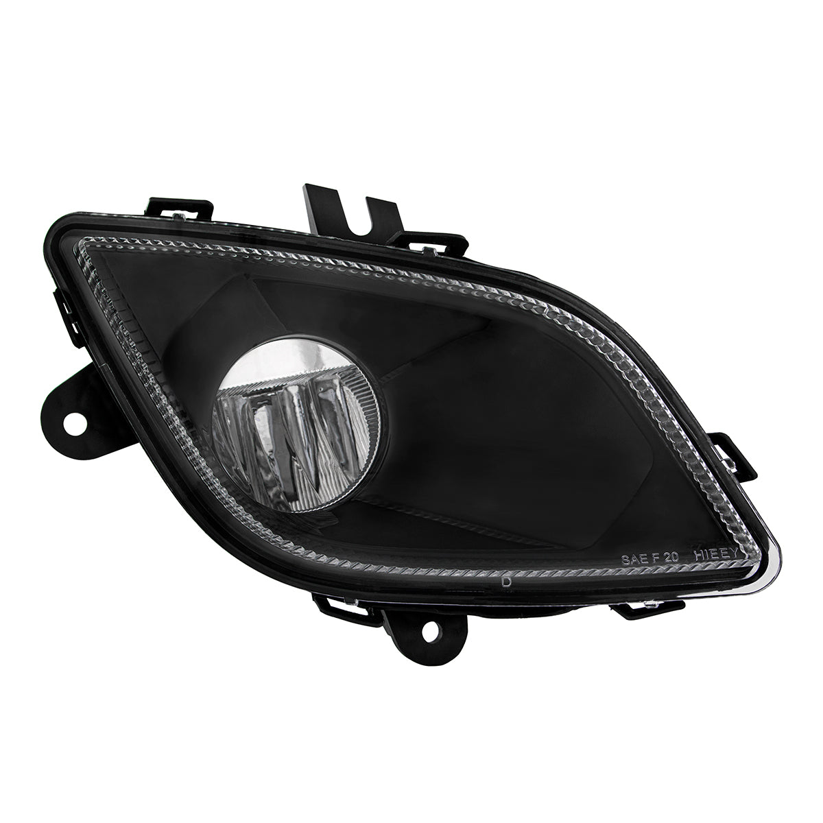Black Single LED Fog Light For 2018-2024 Freightliner Cascadia - Passenger - Competition Series