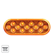 13 LED 6" Oval Double Fury Light (Turn Signal)-Amber & Green LED/Clear Lens