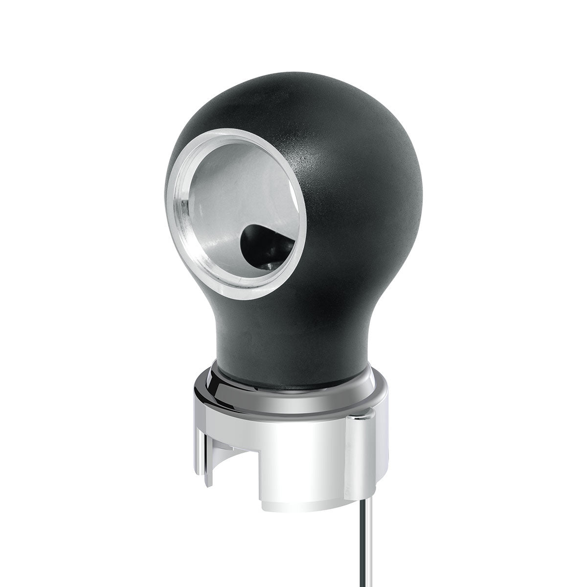 Thread-On Matte Black Charlotte Style Gearshift Knob With LED 13/15/18 Speed Adapter-Amber LED