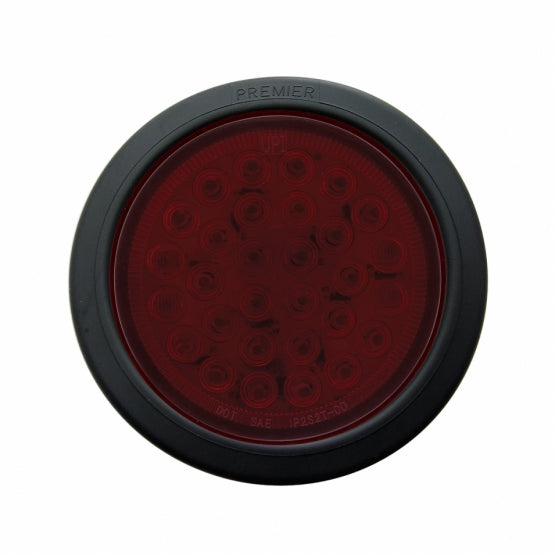 30 LED 4" Round Light Kit (Stop, Turn & Tail) - Red LED/Red Lens