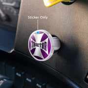 "Tractor" Maltese Cross Air Valve Knob Candy Color Sticker - Candy Purple