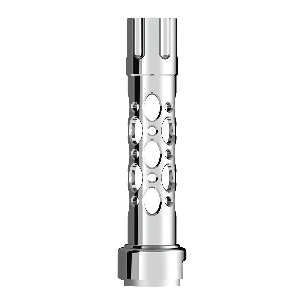 Austin Style Gun Cylinder Gearshift Knob With 13/15/18 Speed Adapter - Chrome/Vertical