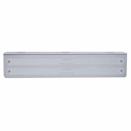 12-3/4" Stainless Light Bracket With 2X 14 LED 12" Light Bars - Amber LED/Chrome Lens