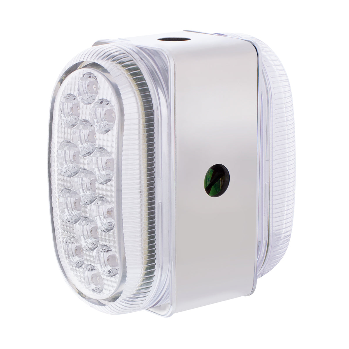 26 LED Dual Function Reflector Double Face Oval Light With SS Bracket - Amber & Red LED/Clear Lens