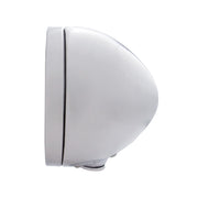Stainless Steel Bullet Classic Headlight No Bulb With LED Turn Signal - Clear Lens