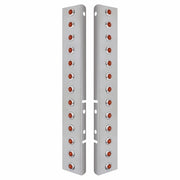 SS Front Air Cleaner Bracket With 26X 3 Amber LED Dual Function 3/4" Mini Lights & SS Bezels For Peterbilt-Amber Lens