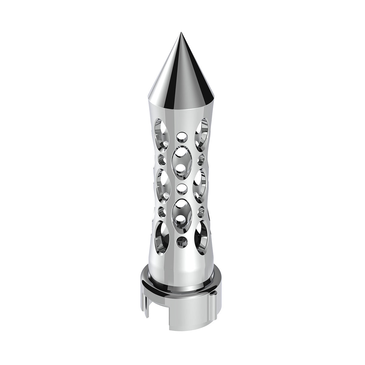 Thread-On Daytona Style Spike Gearshift Knob With LED 13/15/18 Speed Adapter - Chrome/White LED