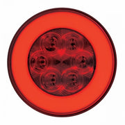 2" Bolt Pattern SS Spring Loaded Bar With 6X 21 LED 4" GloLight -Red LED & Lens (Pair)