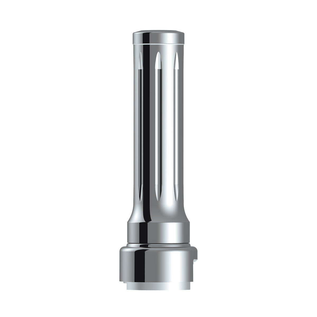 Thread-On Dallas Style Gearshift Knob With 13/15/18 Speed Adapter - Chrome/Vertical