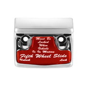 Chrome Plastic Fifth Wheel Switch Guard With Glossy Sticker For 1990-2010 Freightliner Classic- Red Sticker