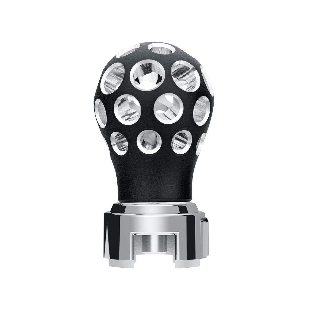 Thread-On Matte Black Phoenix Style Ball Gearshift Knob With LED 13/15/18 Speed Adapter-Blue LED