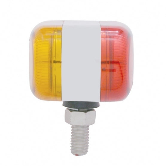 26 LED Dual Function Reflector Double Face Oval Light - Amber & Red LED/Amber & Red Lens