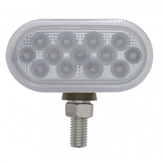 26 LED Dual Function Reflector Double Face Oval Light - Amber & Red LED/Clear Lens