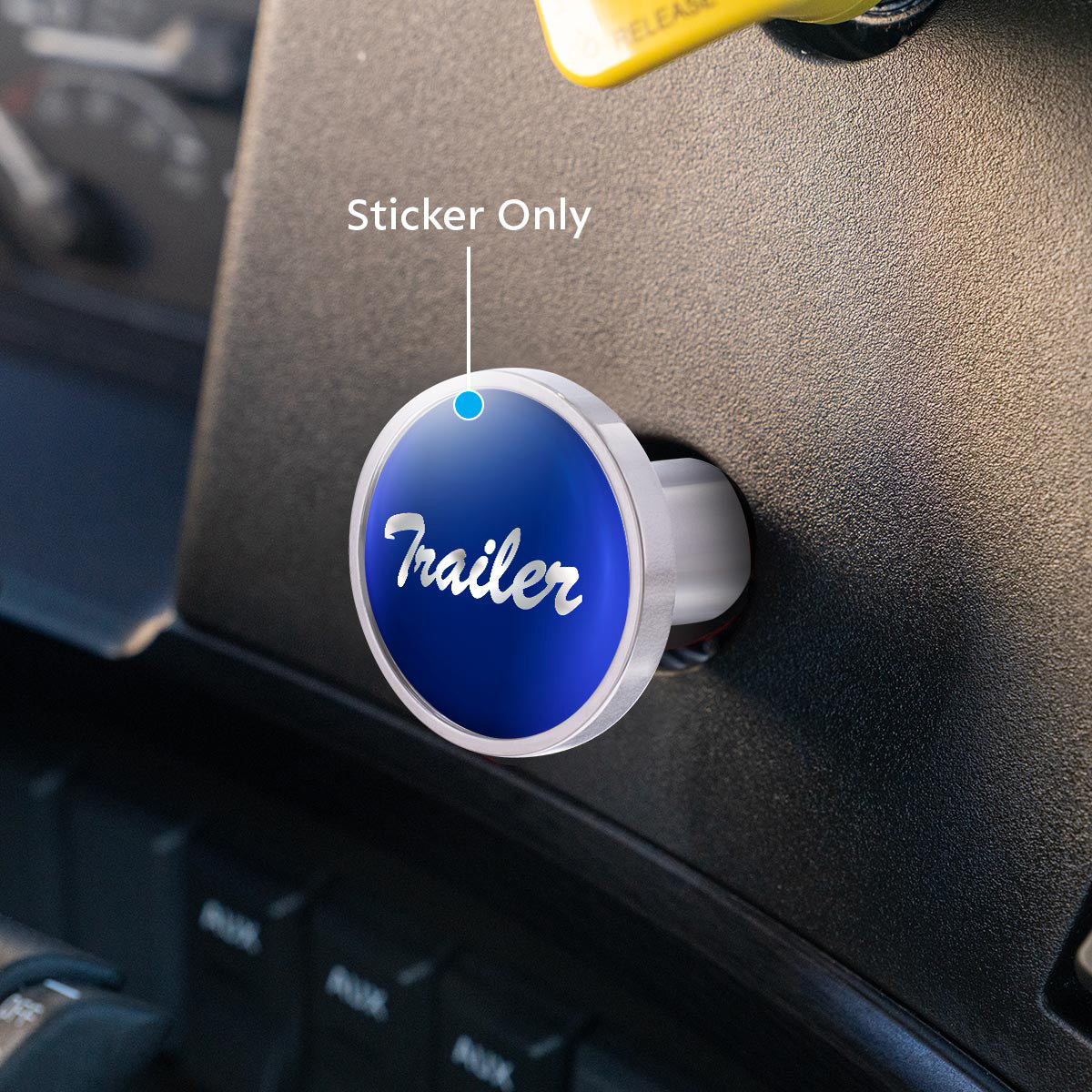 "Trailer" Glossy Air Valve Knob Candy Color Sticker - Indigo Blue