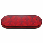 3-3/4" Bolt Pattern SS Spring Loaded Bar With 6 Oval 10 LED Lights -Red LED & Lens (Pair)