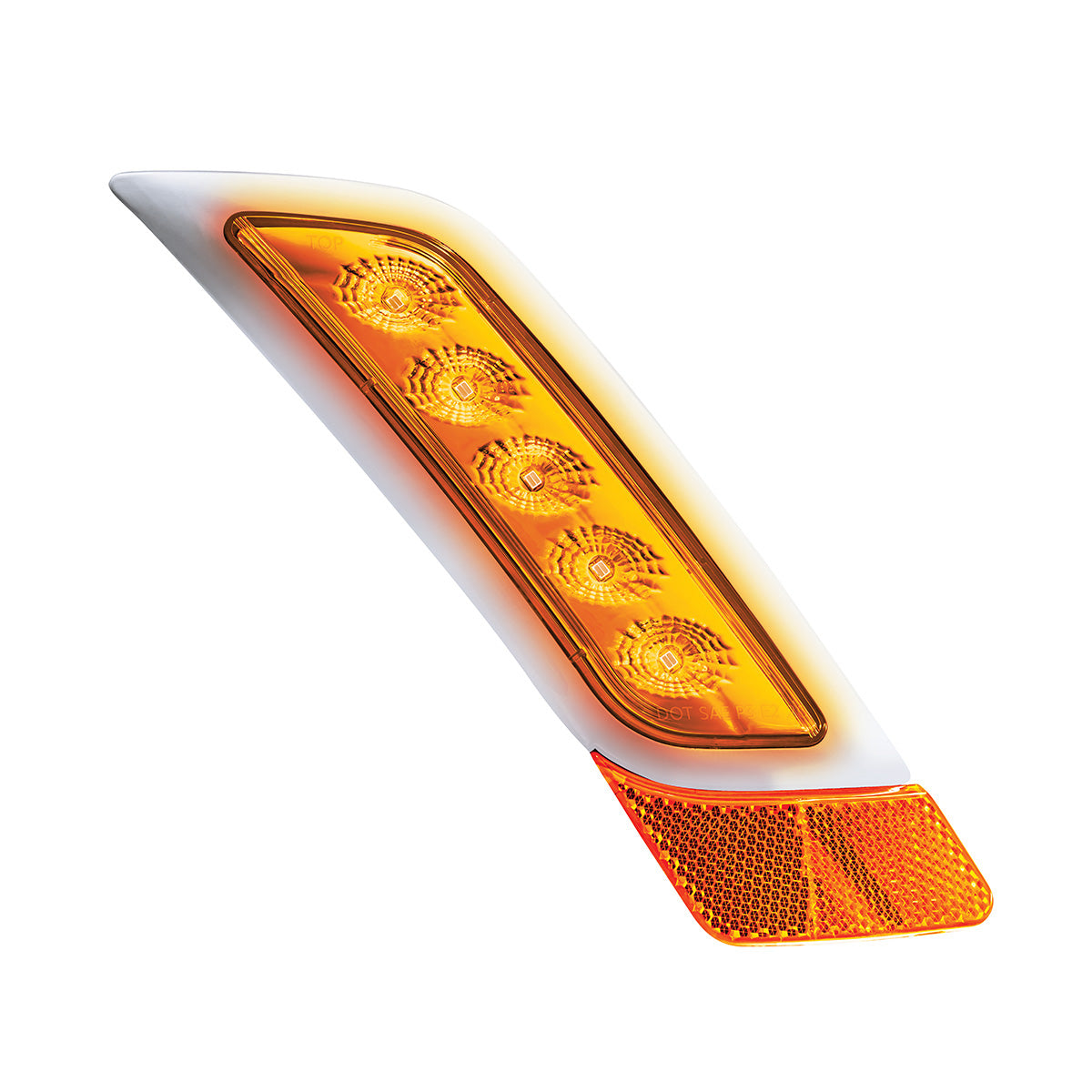 Double Fury 5 LED Fender Turn Signal Light For 2012-2021 Peterbilt 579-Amber & Red LED,Passenger