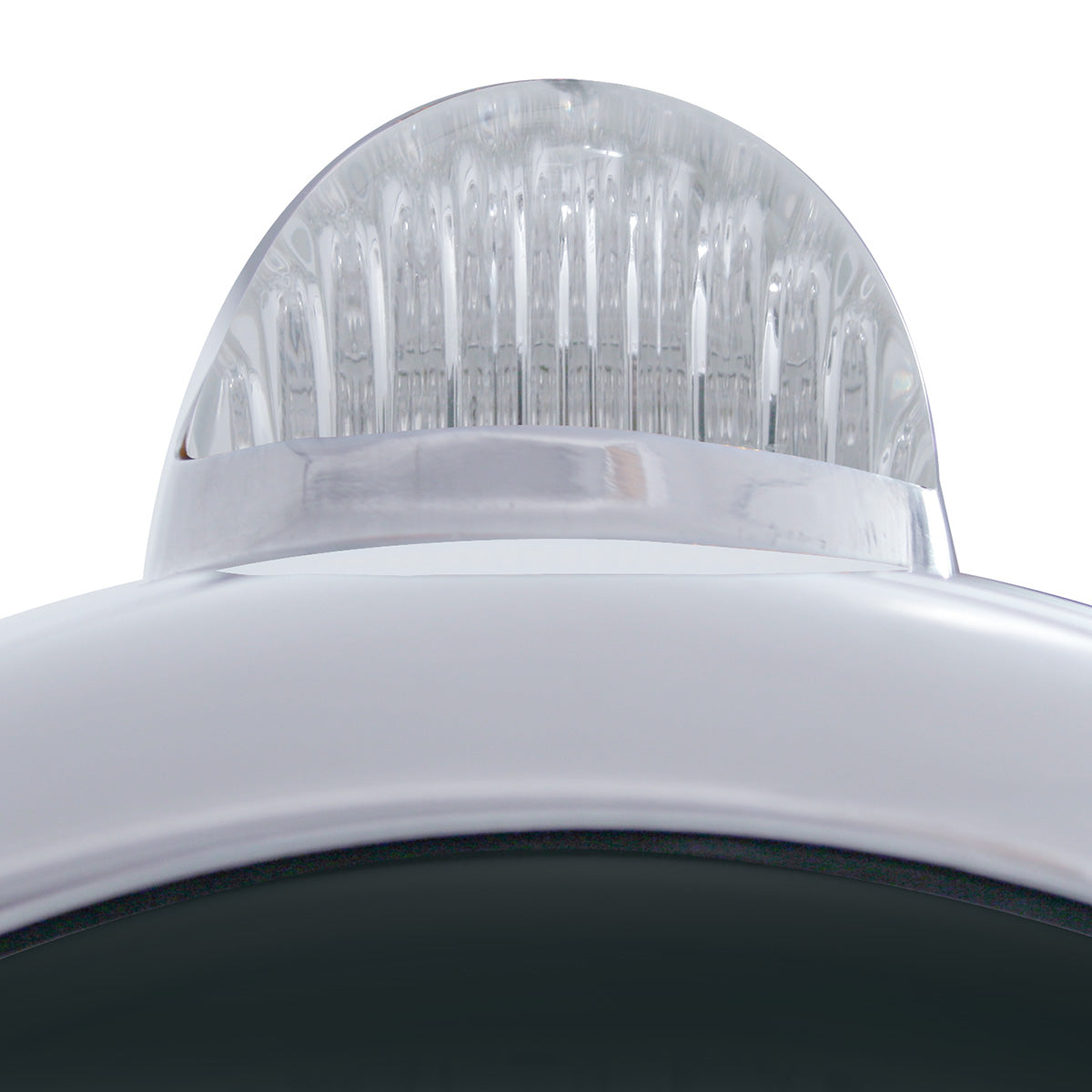 Stainless Steel Guide 682-C Headlight H4 With White LED & Dual Mode LED Signal - Clear Lens