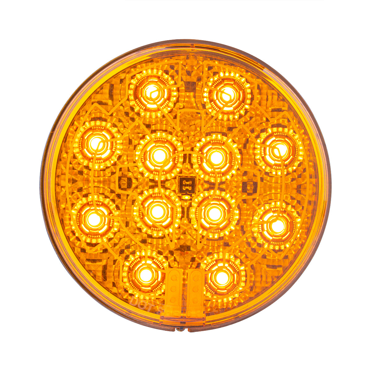 12 LED 4" Round Light (Turn Signal) With Heated Lens - Amber LED/Amber Lens