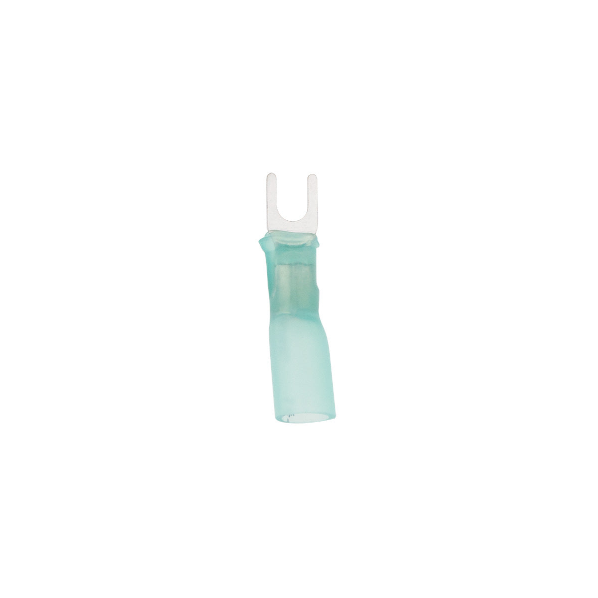 16-14 AWG #6 Stud CS Heat Shrink Spade Terminal - Blue (10-Pack)
