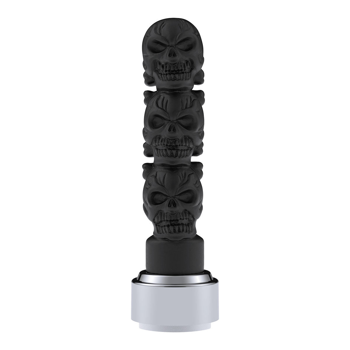 Thread-On 3-Skulls Gearshift Knob With Adapter For Eaton-Fuller 9/10 Speed Shifter-Matte Black
