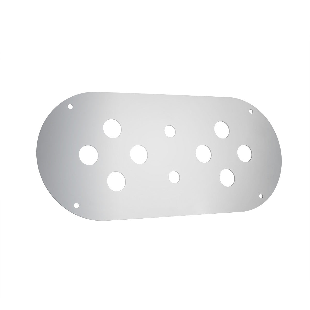 Stainless Steel Above Door Dome Light Plate With 8 x 3/4" Mini Light Cutouts For Kenworth & Peterbilt Trucks
