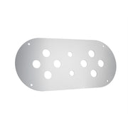 Stainless Steel Above Door Dome Light Plate With 8 x 3/4" Mini Light Cutouts For Kenworth & Peterbilt Trucks