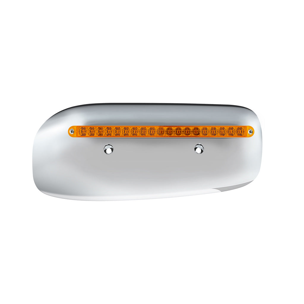 19 LED Rear Headlight Housing Cover For 2008-2023 Peterbilt 389 (Passenger)-Amber LED/Lens