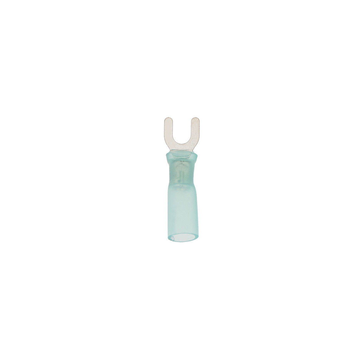 16-14 AWG #8 Stud CS Heat Shrink Spade Terminal - Blue (10-Pack)