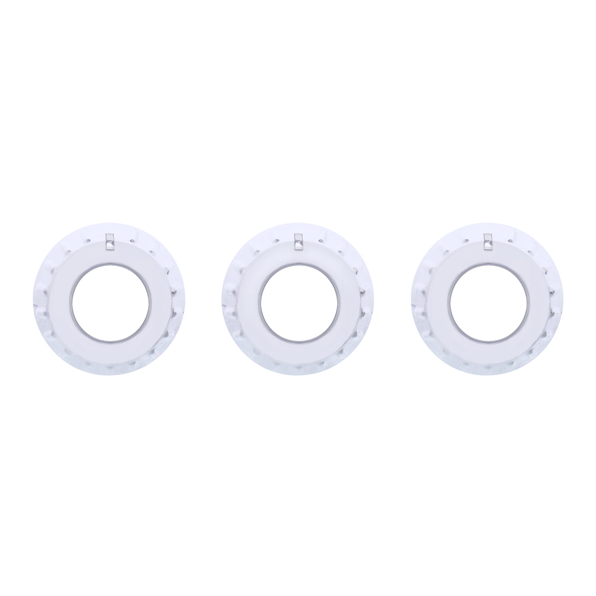 Chrome Outer A/C Control Knob Set For 2006+ Kenworth (Card of 3)