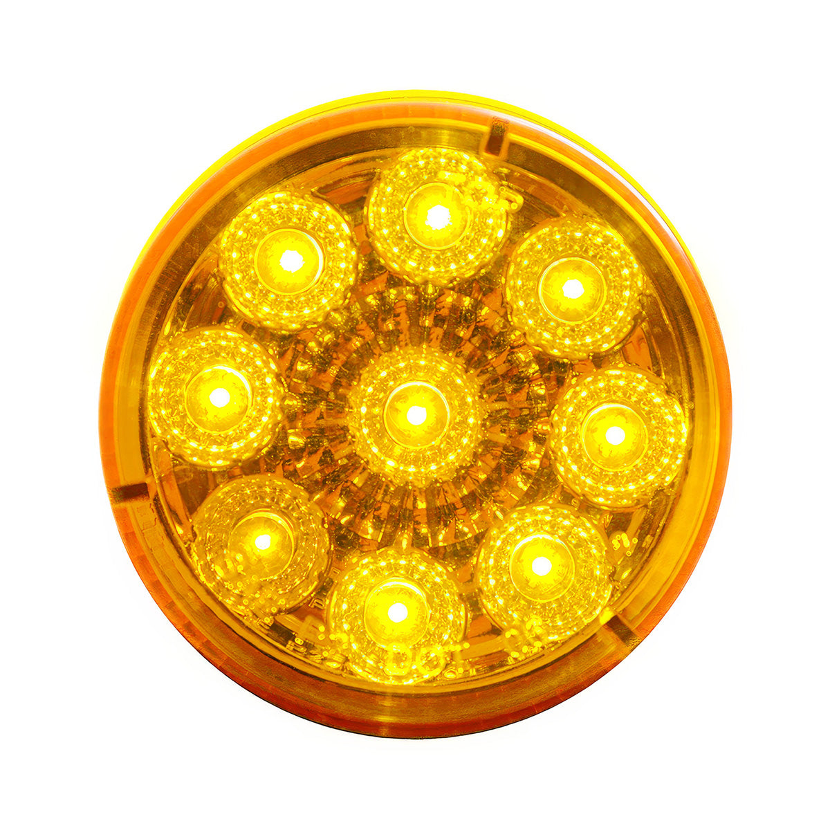 9 LED 2" Round Reflector Light Kit (Clearance/Marker) - Amber LED/Amber Lens