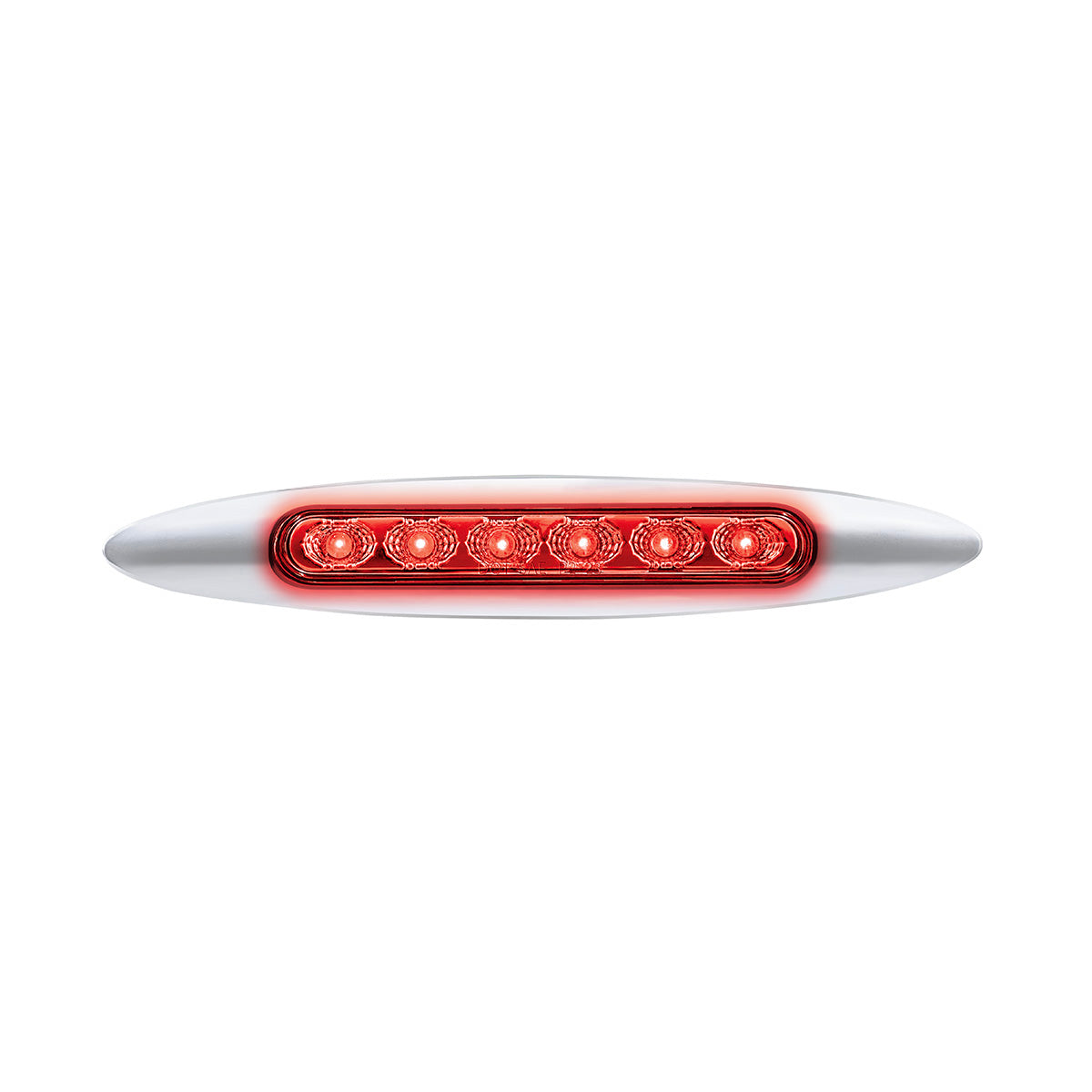Double Fury 6 LED 6" Dual Function Marker Light With Chrome Bezel-Red & White/Clear Lens