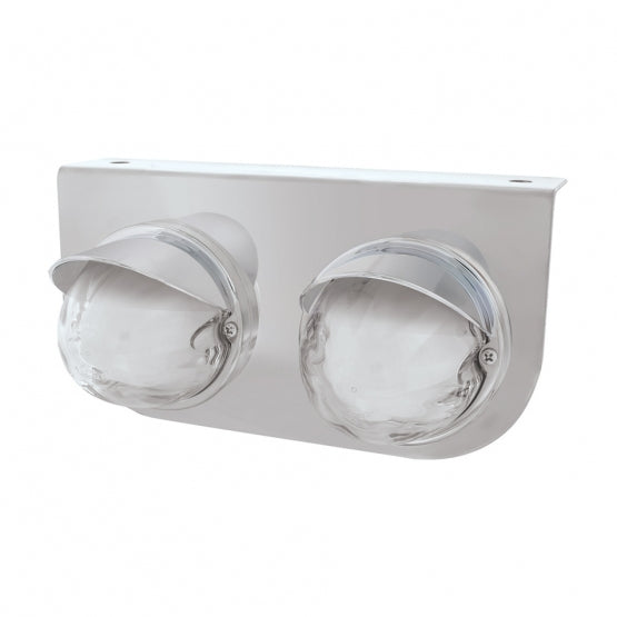 SS Light Bracket With 2X 9 LED Dual Function Watermelon GloLight & Visors -Red LED/Clear Lens