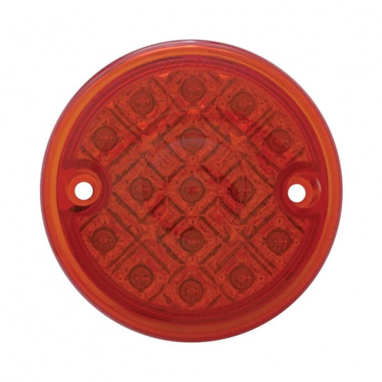 15 LED 3" Dual Function Reflector Single Face Light Only - Red LED/Red Lens (Bulk)