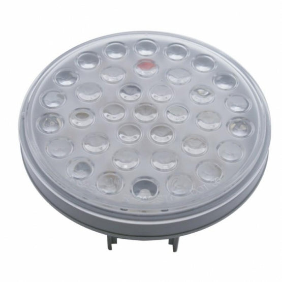 Stainless Top Mud Flap Plate With 3X 36 LED 4" Lights & Visors - Red LED/Clear Lens (Each)
