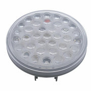Stainless Top Mud Flap Plate With 3X 36 LED 4" Lights & Visors - Red LED/Clear Lens (Each)