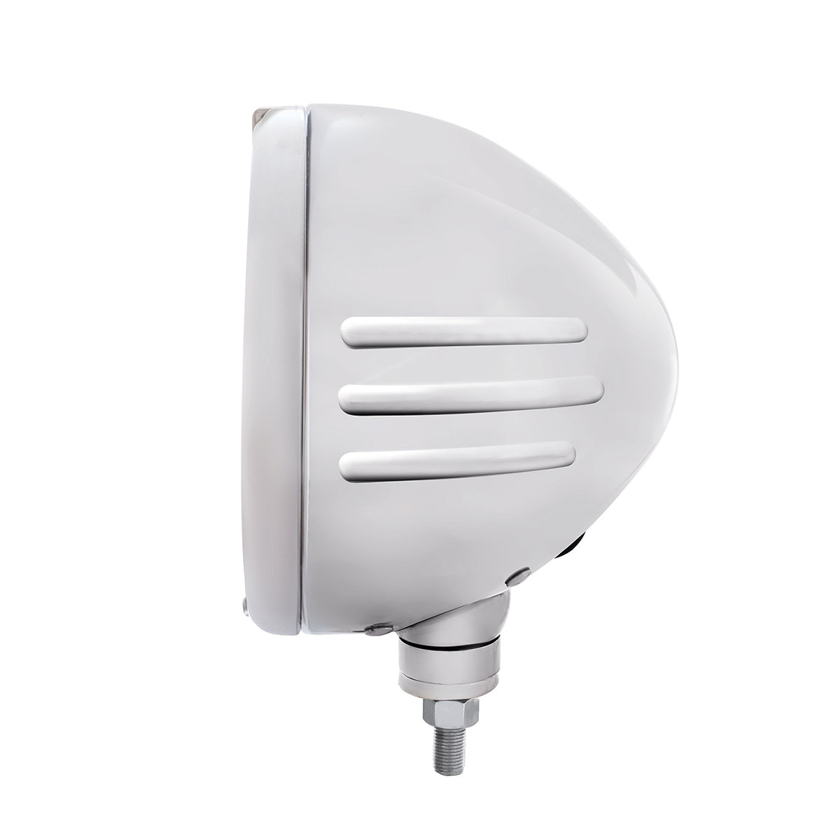 Stainless Steel Classic Embossed Stripe Headlight 6014 & Dual Mode LED Signal - Clear Lens