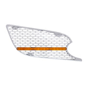 Chrome Air Intake Grille With LED Light For 2012-2021 Peterbilt 579 (Passenger) - Amber LED/Amber Lens