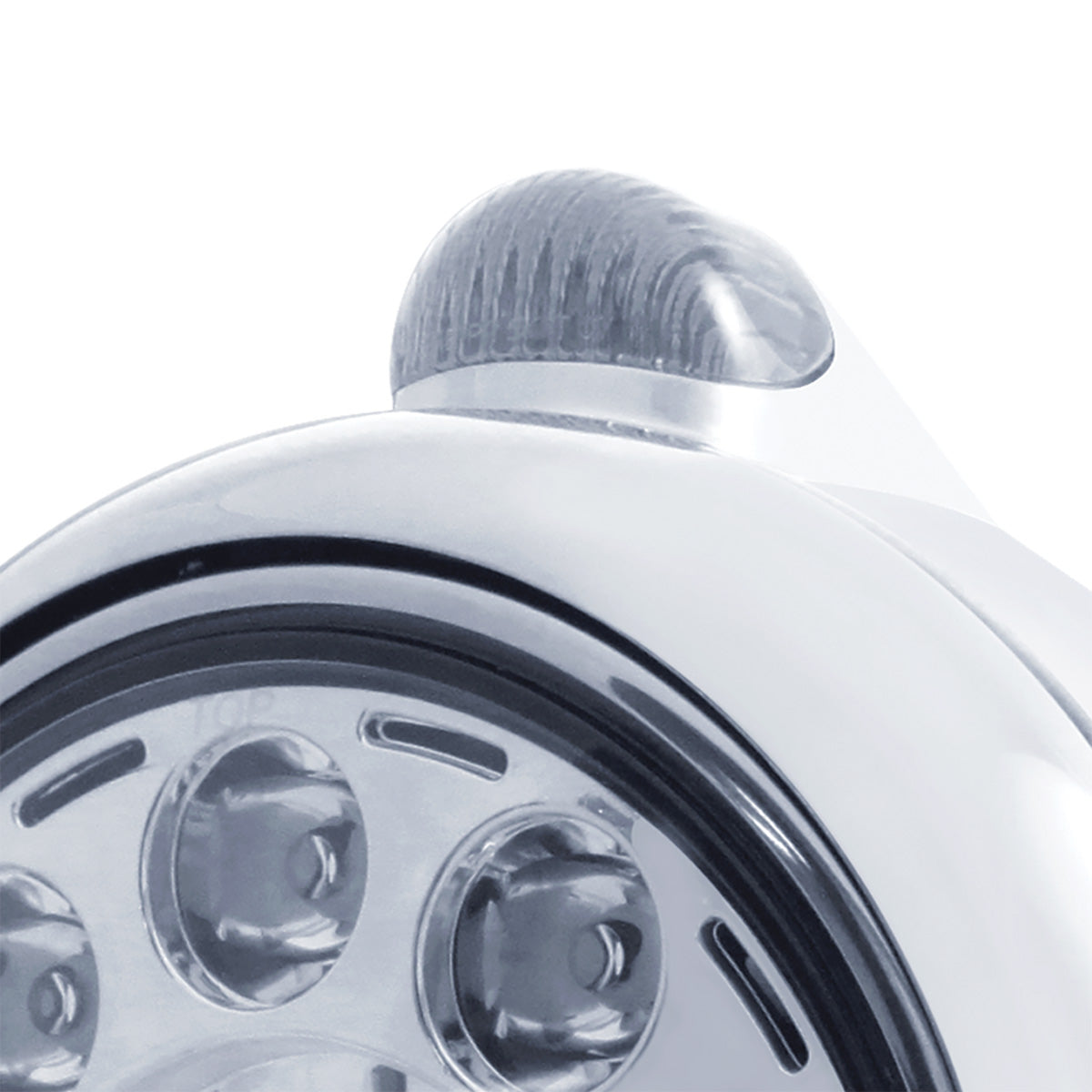 Chrome Guide 682-C Headlight 11 LED Bulb & Dual Mode LED Signal - Clear Lens
