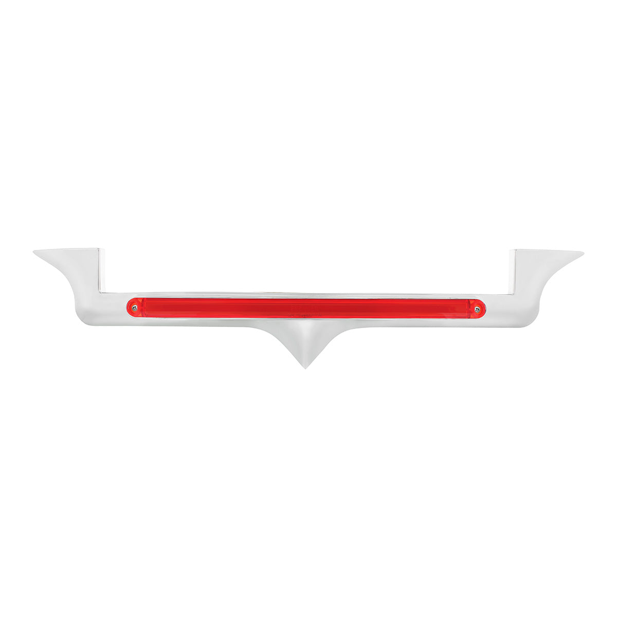 Chrome Hood Emblem Trim With 24 LED GloLight Bar For Kenworth - Red LED/Red Lens