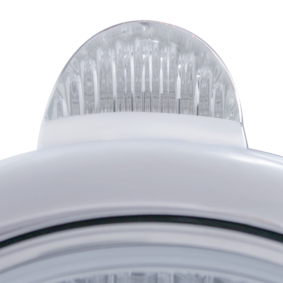 Stainless Steel Guide 682-C Headlight H4 With Amber LED & Dual Mode LED Signal-Clear Lens