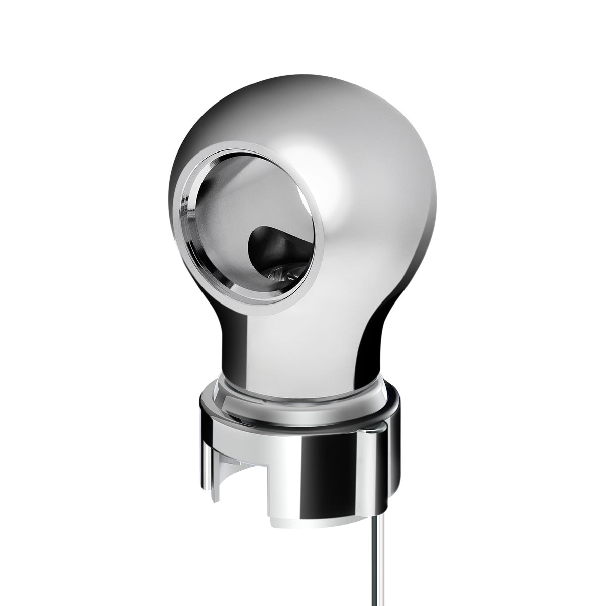 Thread-On Chrome Charlotte Style Gearshift Knob With LED 13/15/18 Speed Adapter-Blue LED