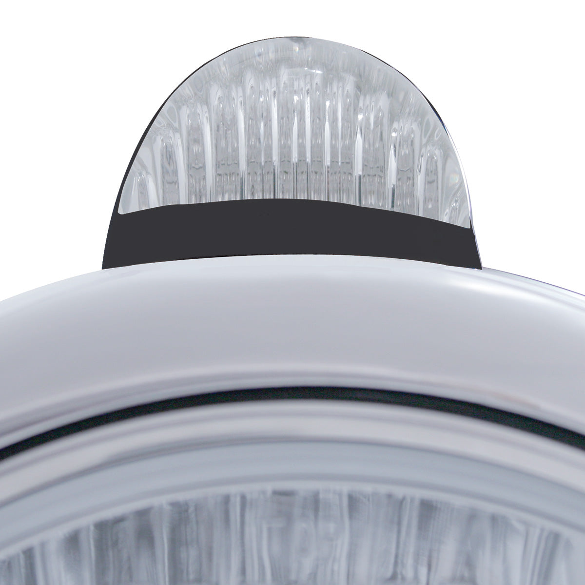 Black Guide 682-C Headlight H4 With Amber LED & Dual Mode LED Signal - Clear Lens