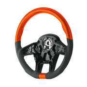 18" YourGrip Leather & Wood Candy Color Steering Wheel For 2012-2021 PB 579&2013-2021 KW T680-Cadmium Orange